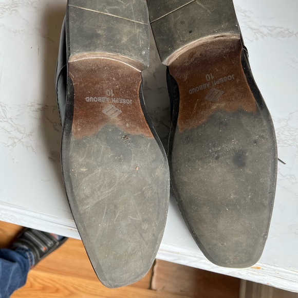 Joseph Abboud leather shoes size 10 Black leather upper and lining very good con - Picture 3 of 8